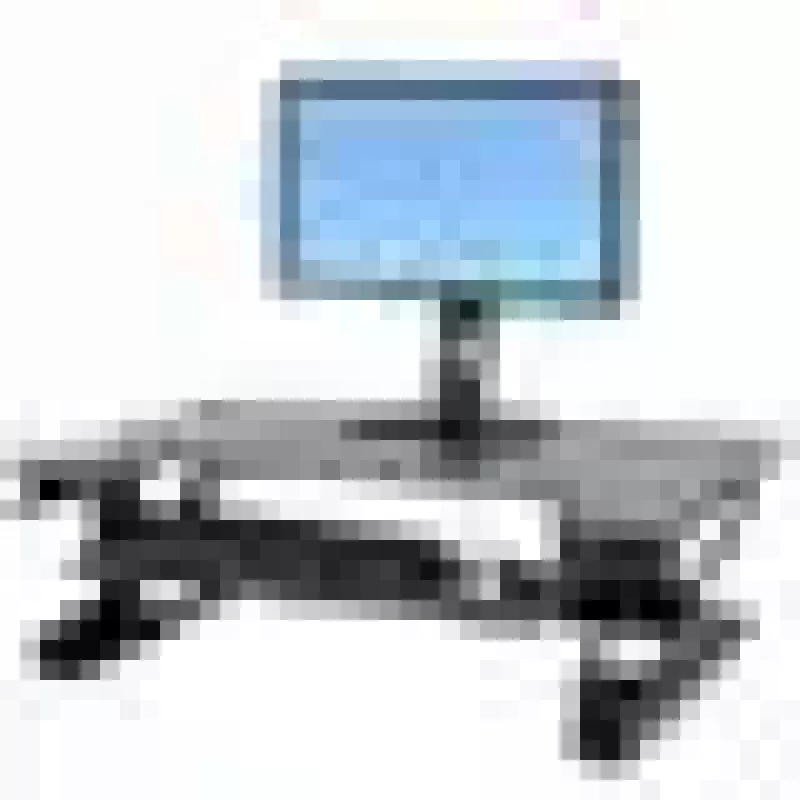 Podstawka konwertująca biurko ERGOTRON WorkFit-T Czarny — rama ze stali nierdzewnej, wysokość 380 mm, maks. obciążenie 15,9 kg