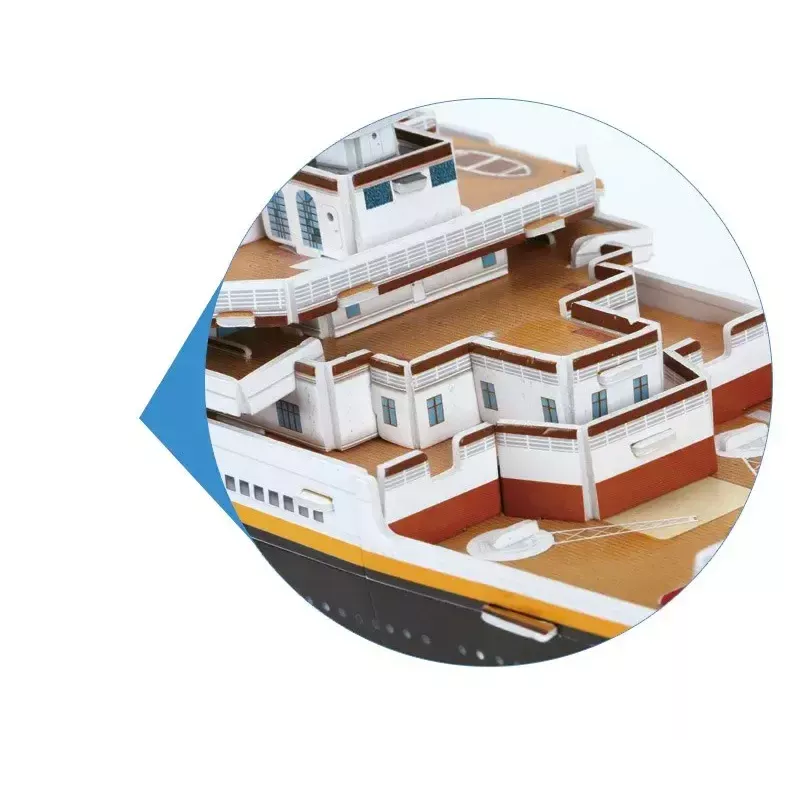 Puzzle 3D Cubicfun Titanic Duży T4011H — 1024 elementy, model statku w skali