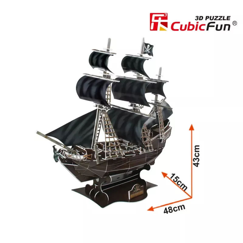 Puzzle 3D CubicFun Model Statku Pirackiego 'Queen Anne's Revenge' T4005H, kartonowy zestaw do montażu
