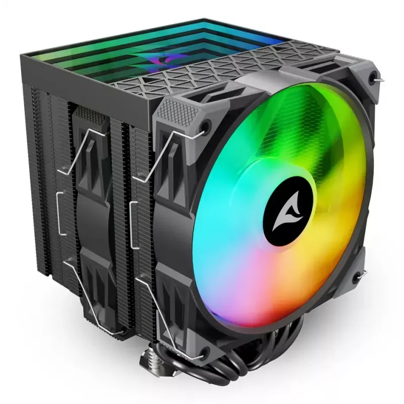 Chłodzenie powietrzne Sharkoon A60 RGB 12 cm 500-1800 RPM czarny