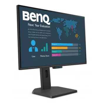 27-calowy monitor biznesowy BenQ FHD — 1920×1080, 5 ms, matryca IPS z kątami widzenia 178°, matowy, wbudowane głośniki, VESA, regulacja wysokości