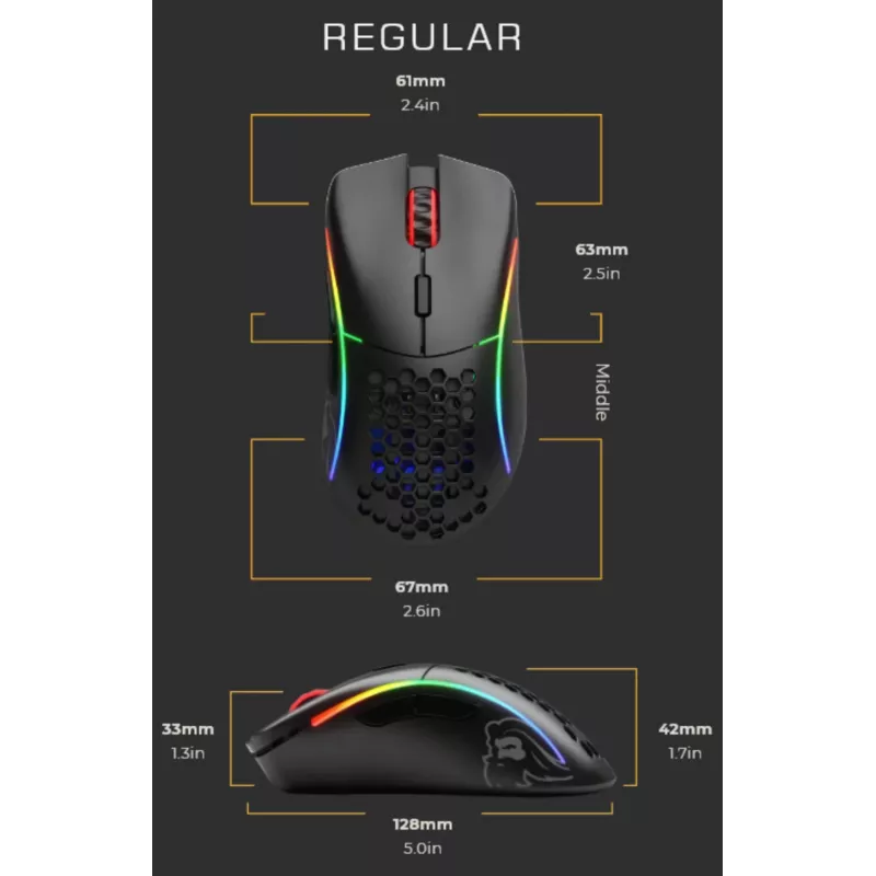 Glorious Gaming Glorious Model D Mysz Regular (Czarna)