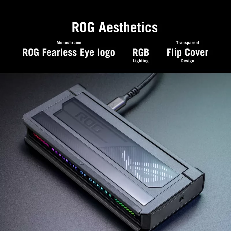 Stacja dokująca ASUS ROG Bulwark Dock 2025 DG300 USB Type-C, 1x RJ-45, 1x HDMI, czarna, 160×74×25.5 mm