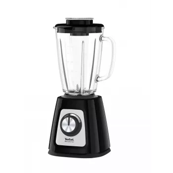 Blender stołowy Tefal BL4358 — 800 W, szklany dzbanek 1,25 l, kruszenie lodu, czarny/szczotkowana stal
