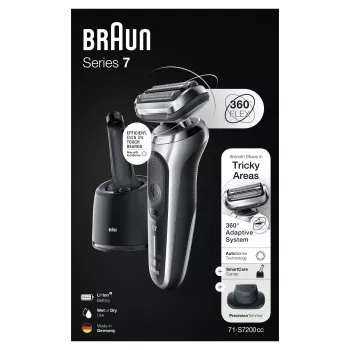 Golarka foliowa Braun Series 7 71-S7200c Czarny Srebrny Litowo-jonowa 50 min