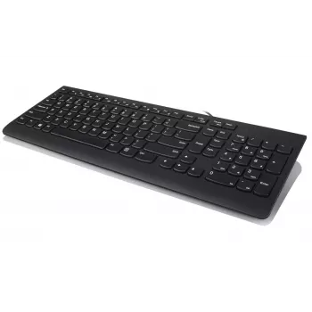 Zestaw przewodowej klawiatury i myszy Lenovo 300 — pełnowymiarowa QWERTY US English, USB, czarna, kabel 1,8 m, mysz 1600 DPI