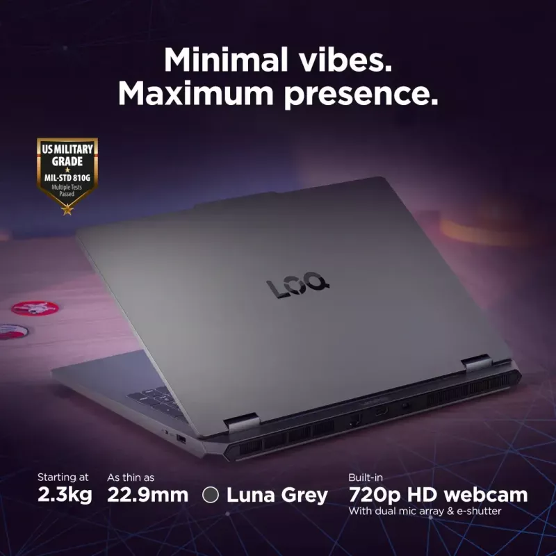 Laptop Lenovo LOQ 15IRX10 — 15,6 cala FHD IPS antyrefleksyjny, Intel Core i5-13450HX, 16 GB DDR5, 1 TB SSD, NVIDIA GeForce RTX 5060 8 GB, Windows 11 Home