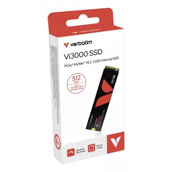 Verbatim Vi3000 PCIe NVMe M.2 SSD 512GB, 512 GB, M.2, 3100 MB/s