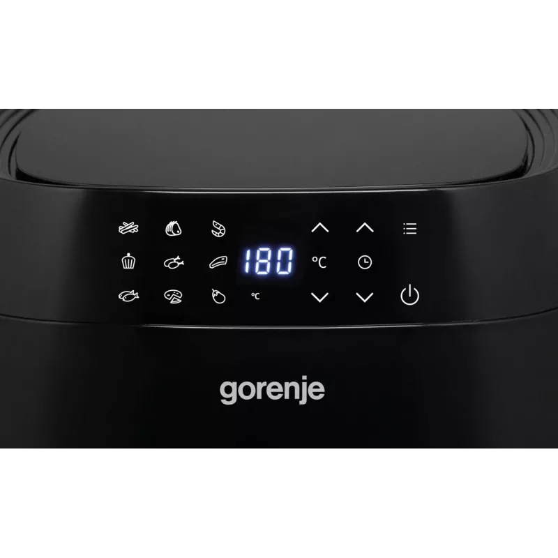 Frytownica beztłuszczowa Gorenje AF1409DB — pojemność 3,2 l, 1400 W, wyświetlacz LED, min. temp. 90 °C, czarna