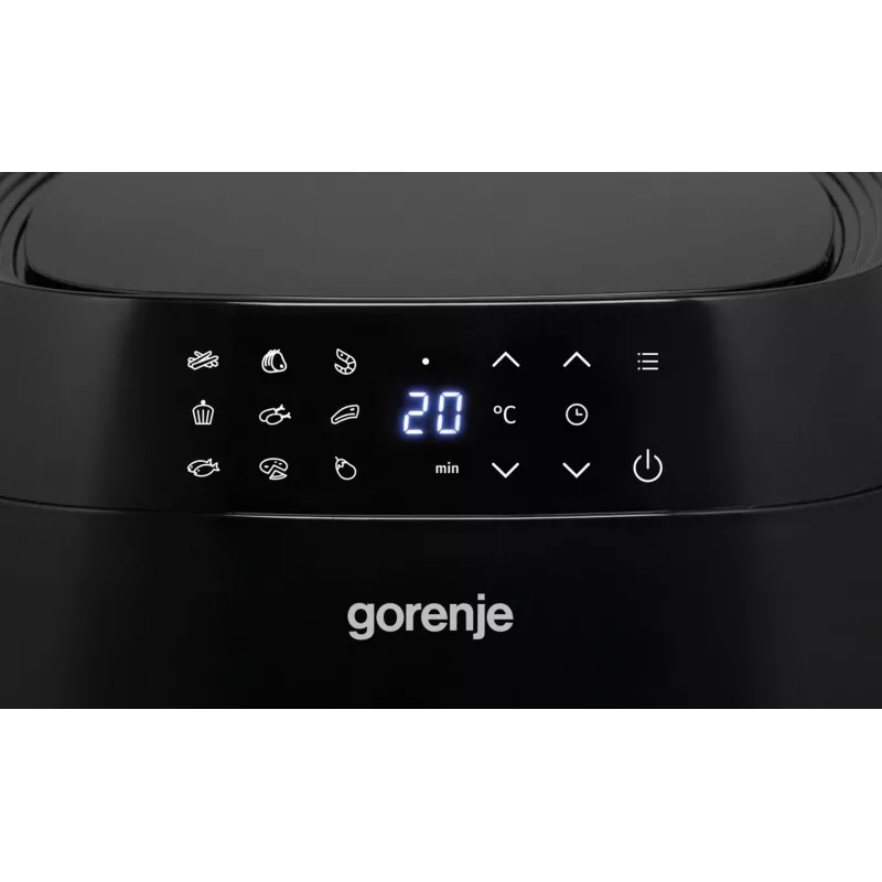 Frytownica beztłuszczowa Gorenje AF1409DB — pojemność 3,2 l, 1400 W, wyświetlacz LED, min. temp. 90 °C, czarna