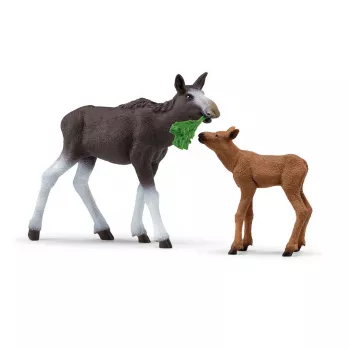 Figurki Schleich WILD LIFE Rodzina łosi — realistyczne figurki zwierząt, 3+ lat, wielokolorowe