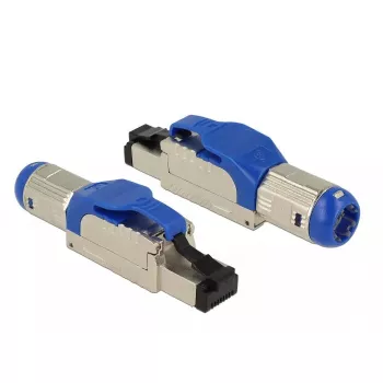 Złącze przewodu RJ-45 DeLOCK 86487 niebieski srebrny
