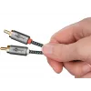 Kabel audio Goobay 65285 3,5 mm męski do 2×RCA męski, 1 m, miedź, pozłacane styki, ekranowany magnetycznie (czarny/srebrny)