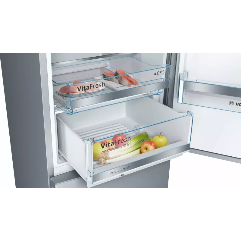 Bosch Serie 6 KGE39AICA Chłodziarko-zamrażarka wolnostojąca 343 L Stal nierdzewna