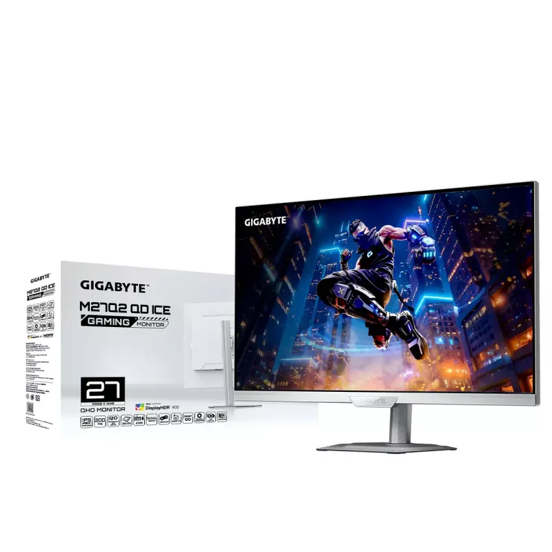 27-calowy monitor gamingowy GIGABYTE M27Q2 QD ICE QHD — 2560×1440, 200 Hz, 1 ms, 350 cd/m², FreeSync Premium, DisplayHDR400