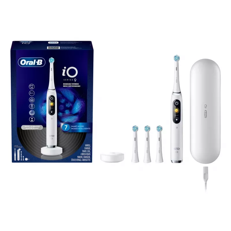 Elektryczna szczoteczka do zębów Oral‑B iO Series 9 Luxe Edition — biały alabaster