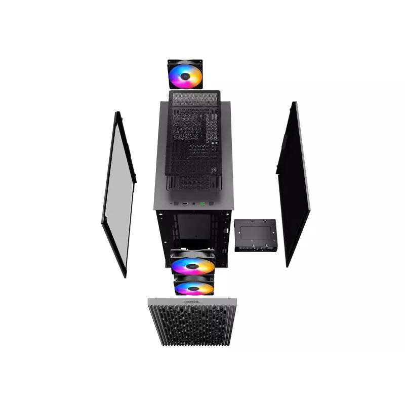 Obudowa PC DeepCool MATREXX 40 3FS Micro Tower — Micro ATX/Mini-ITX, szkło hartowane, obsługa 3x140/2x120 wentylatorów, GPU do 320 mm, 2x3,5 cala + 2x2,5 cala, czarna