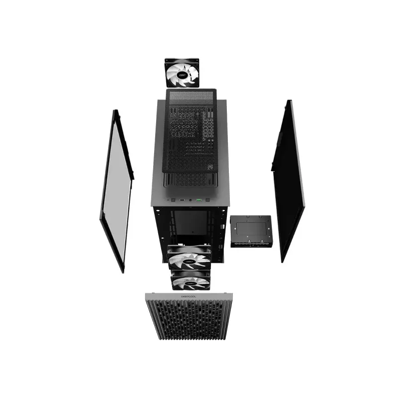 Obudowa PC DeepCool MATREXX 40 3FS Micro Tower — Micro ATX/Mini-ITX, szkło hartowane, obsługa 3x140/2x120 wentylatorów, GPU do 320 mm, 2x3,5 cala + 2x2,5 cala, czarna