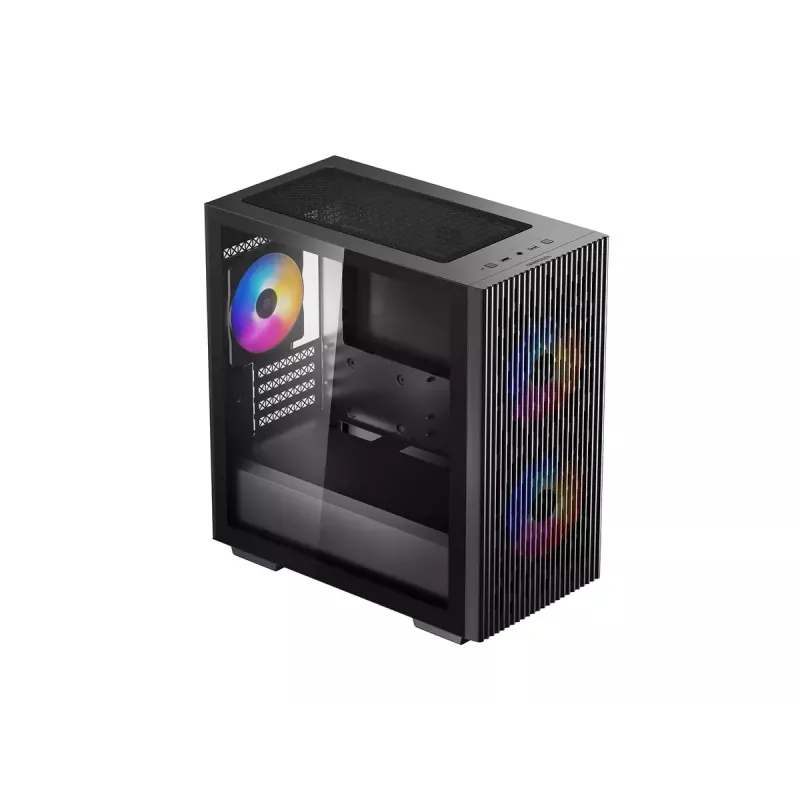 Obudowa PC DeepCool MATREXX 40 3FS Micro Tower — Micro ATX/Mini-ITX, szkło hartowane, obsługa 3x140/2x120 wentylatorów, GPU do 320 mm, 2x3,5 cala + 2x2,5 cala, czarna