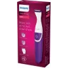 Trymer do bikini Philips Essential BRT383/15, 3 poziomy długości, bateria AA, 120 min pracy, biało-fioletowy