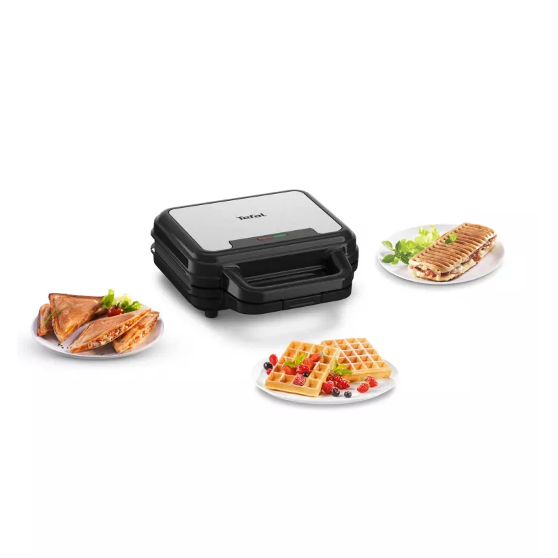 Tefal SW383D10 opiekacz do kanapek 700 W Czarny, Stal nierdzewna