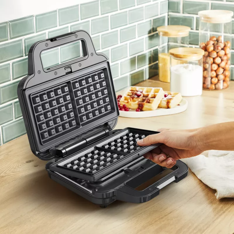 Tefal SW383D10 opiekacz do kanapek 700 W Czarny, Stal nierdzewna