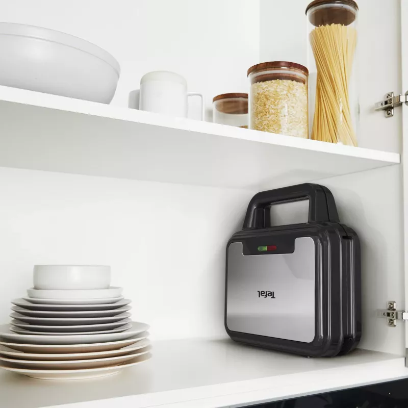 Tefal SW383D10 opiekacz do kanapek 700 W Czarny, Stal nierdzewna