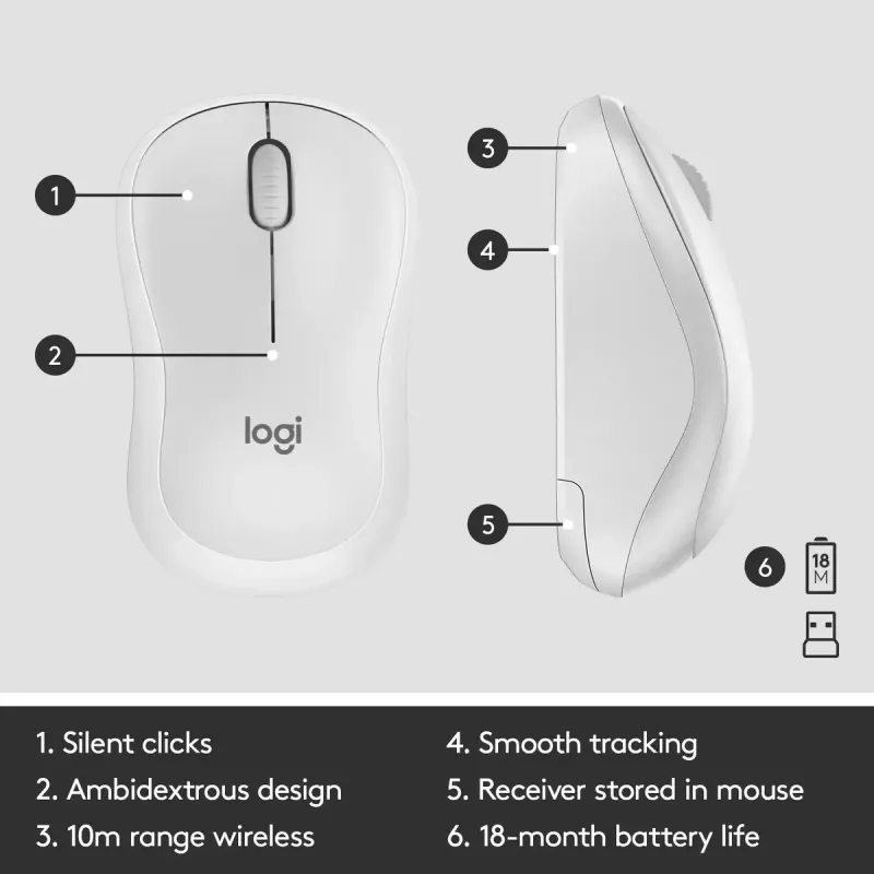 Bezprzewodowy zestaw klawiatury i myszy Logitech MK295 Silent