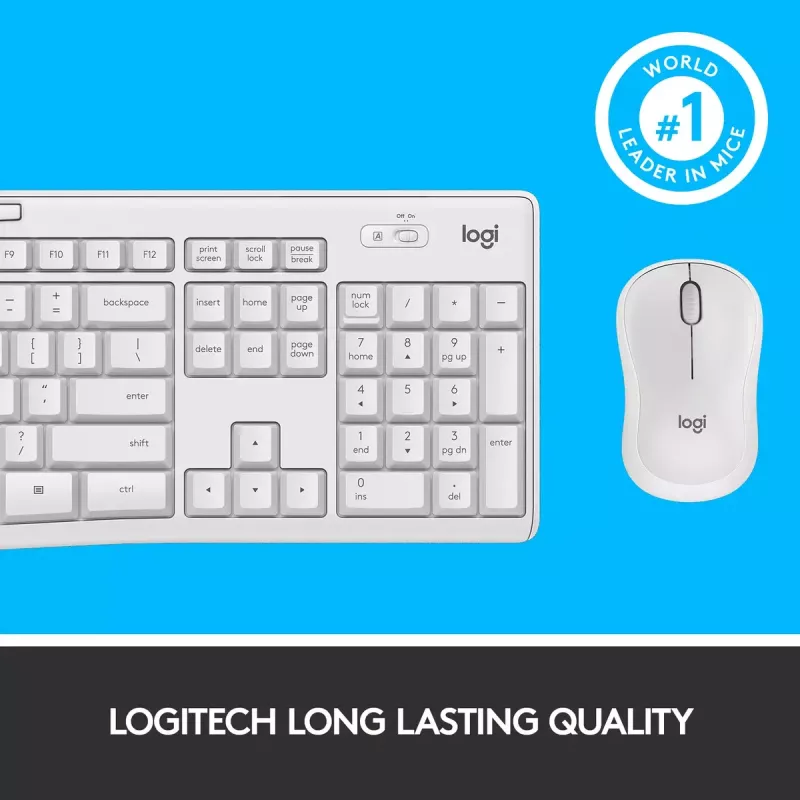 Bezprzewodowy zestaw klawiatury i myszy Logitech MK295 Silent
