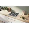 Wbudowana płyta gazowa Bosch Serie 4 PGH6B5K90, 4-strefowa, stal nierdzewna, 60 cm, pokrętła obrotowe, palnik wok
