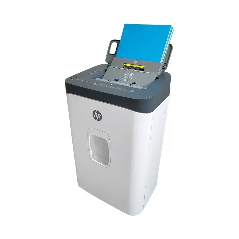 Niszczarka HP ONESHRED Auto 200CC — automatyczne podawanie 200 arkuszy, ścinki mikro P-4, kosz 28 l, biało-szara