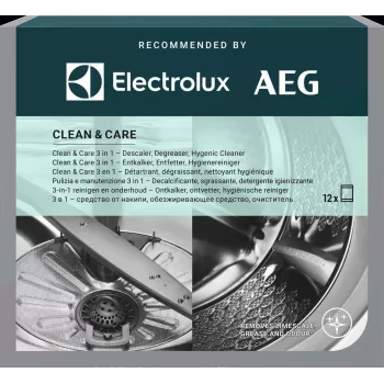 Proszek do usuwania detergentu i kamienia Electrolux M2GCP121 do zmywarki i pralki, 12 szt.