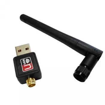 Adapter USB WLAN SAVIO CL-63, jednopasmowy 2,4 GHz, 150 Mbit/s, Realtek RTL8188CU, antena zewnętrzna, USB 2.0