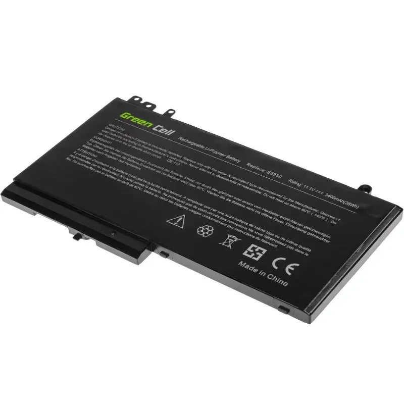 Bateria zielony Cell DE117 do DELL Latitude 11 3150/3160, 12/ E5250/E5270 — LiPo 11,1 V 3400 mAh, 4 ogniwa, czarna