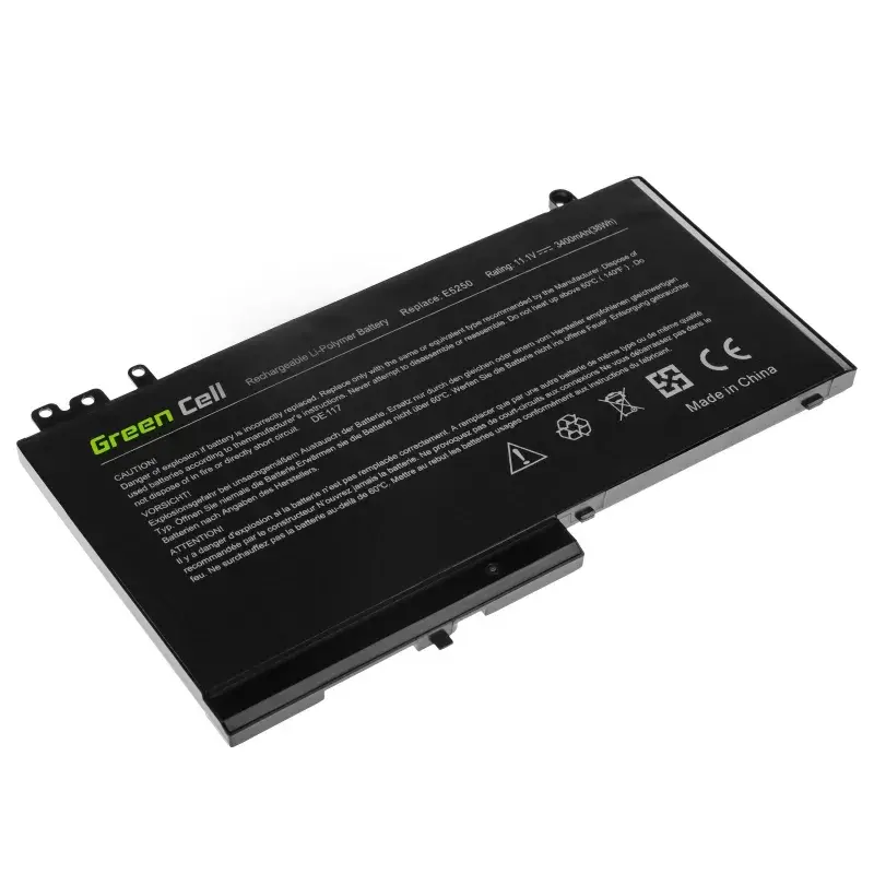 Bateria zielony Cell DE117 do DELL Latitude 11 3150/3160, 12/ E5250/E5270 — LiPo 11,1 V 3400 mAh, 4 ogniwa, czarna