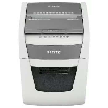 Niszczarka do papieru LEITZ IQ Autofeed Small Office50 P4 — mikropocięcie 4x28 mm, automatyczne podawanie 50 arkuszy, szerokość wejścia 22 cm, kosz 20 L