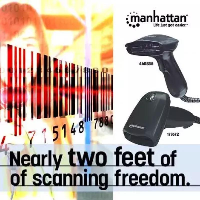 Ręczny skaner kodów kreskowych Manhattan Long Range CCD