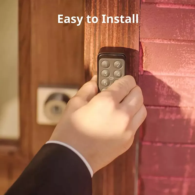 Inteligentny zamek do drzwi SwitchBot Keypad Touch — dostęp za pomocą kodu i odcisku palca, czarny, baterie CR123A, bezprzewodowy, 38×36×112 mm