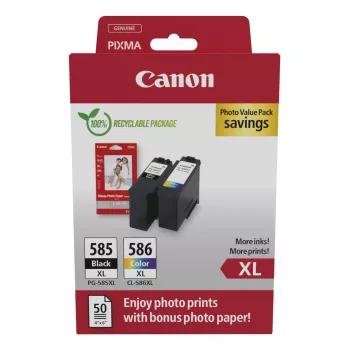 Canon PG-585XL/CL-586 PVP wkład atramentowy 2 szt. Oryginalny Wysoka Wydajność Czarny, Cyjan, magenta, Żółty