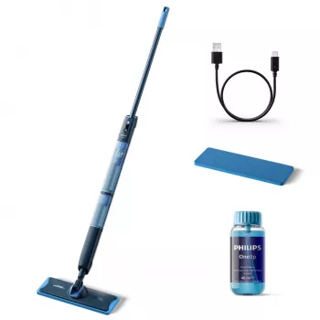 Philips 5000 series OneUp Electric Mop, Mop bezprzewodowy, 0,178 l, Niebieski, 0,281 l, 70 min, 350 mm