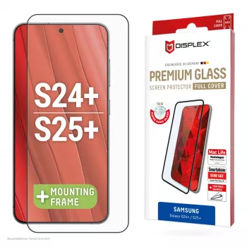 Displex Full Cover Screen Protector (10H) do Samsung Galaxy S24+/S25+, Eco Mounting Frame, Full Cover