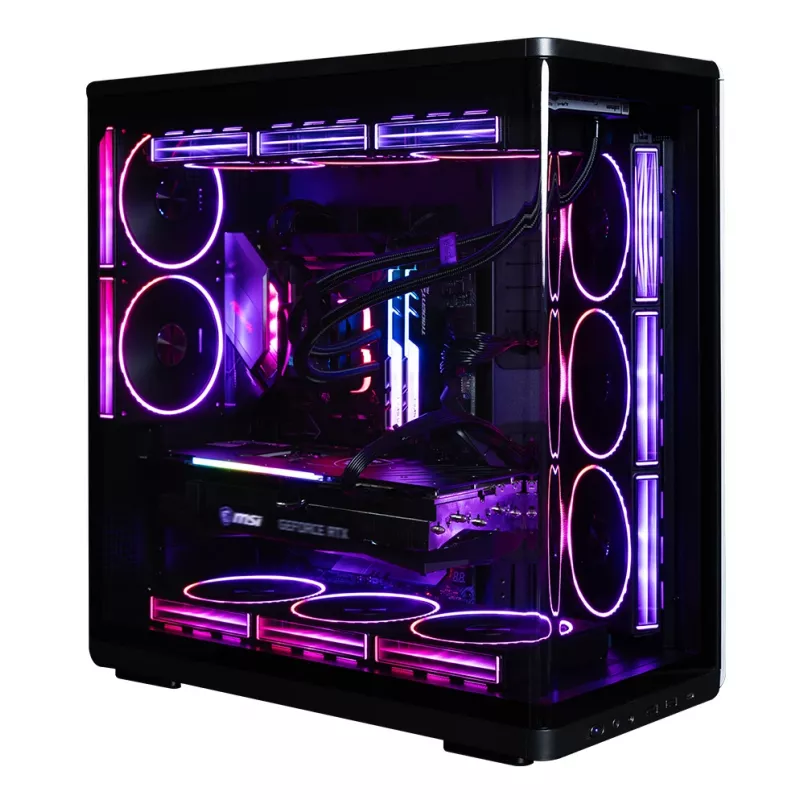 ZALMAN P60 Czarny obudowa PC Midi Tower — ATX/Mini-ITX, szkło hartowane, 3 wentylatory boczne 120 mm + 2 wentylatory tylne 120 mm, 290×475×478 mm