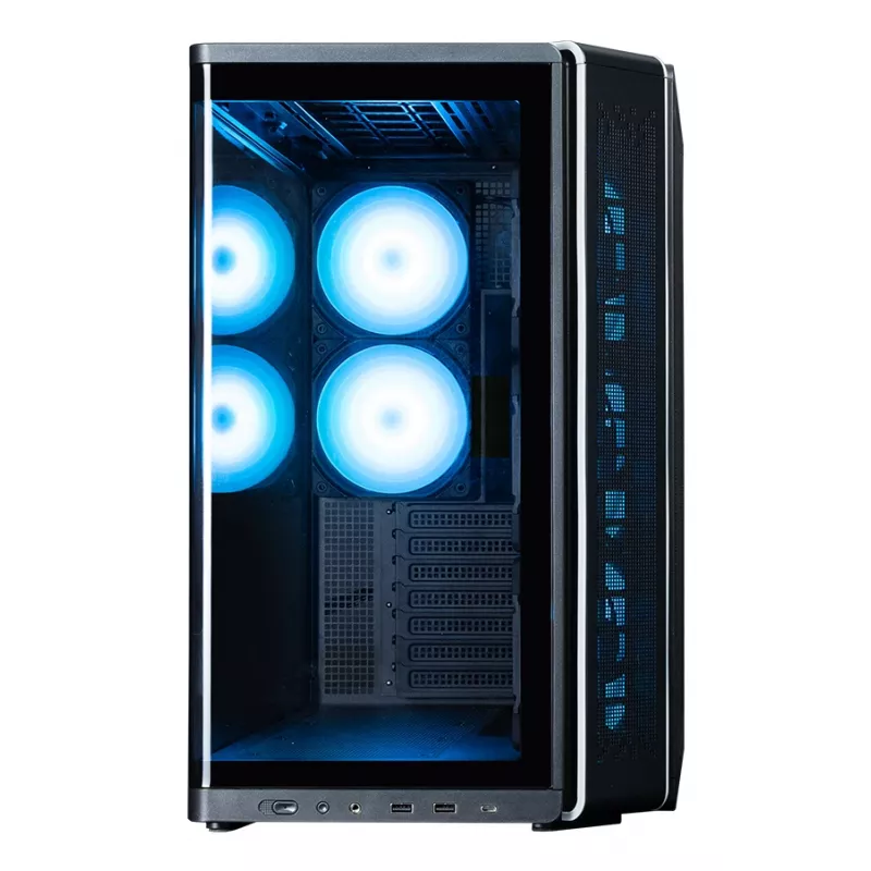 ZALMAN P60 Czarny obudowa PC Midi Tower — ATX/Mini-ITX, szkło hartowane, 3 wentylatory boczne 120 mm + 2 wentylatory tylne 120 mm, 290×475×478 mm