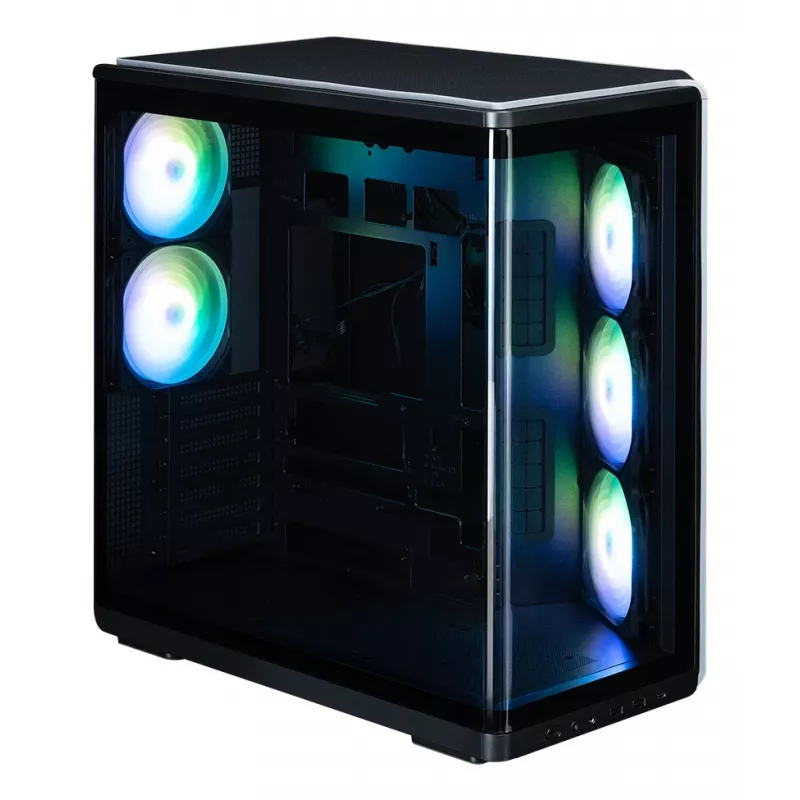 ZALMAN P60 Czarny obudowa PC Midi Tower — ATX/Mini-ITX, szkło hartowane, 3 wentylatory boczne 120 mm + 2 wentylatory tylne 120 mm, 290×475×478 mm
