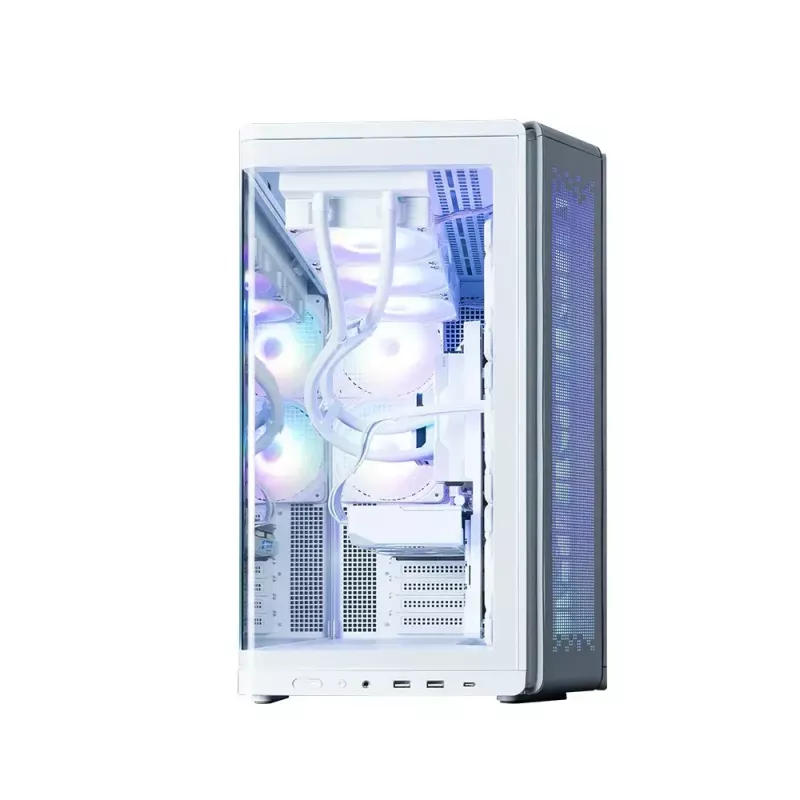 Obudowa PC ZALMAN P60 Mid-Tower z 5 wentylatorami ARGB, biała