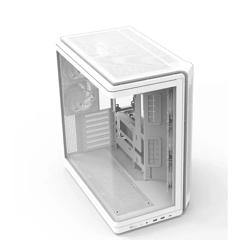 Obudowa PC ZALMAN P60 Mid-Tower z 5 wentylatorami ARGB, biała
