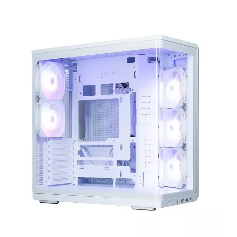 Obudowa PC ZALMAN P60 Mid-Tower z 5 wentylatorami ARGB, biała