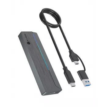 Obudowa ICY BOX M.2 SATA/NVMe SSD z USB 3.2 Gen 2 Type-C i podświetleniem RGB