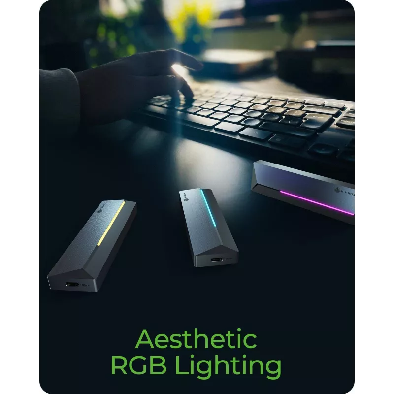 Obudowa ICY BOX M.2 SATA/NVMe SSD z USB 3.2 Gen 2 Type-C i podświetleniem RGB