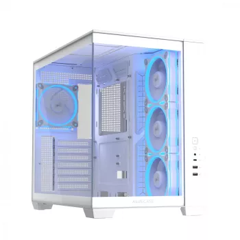 Obudowa PC ASUS A32 PLUS/WT/TG/ARGB Mid Tower, biała, ATX, szkło hartowane, ARGB, USB-C, obsługa GPU do 420 mm